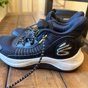 Under Armour Black and White Kids Sneakers